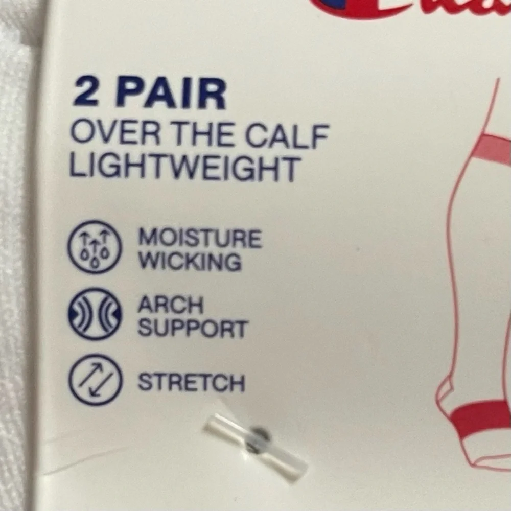 Champion White Over the Calf Lightweight Soccer Socks - NWT - Size Large